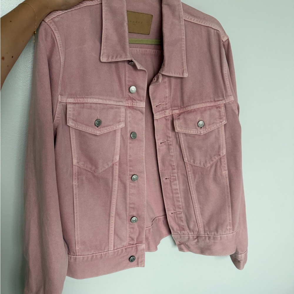 Authentic Sandro Pink Denim Jacket – Men’s XL (Unisex Oversized Fit)